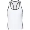 White Racerback Athletic Tank Top with Contrast Black Stitching
