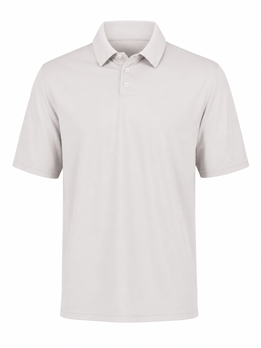 White Short-Sleeve Polo Shirt with Ribbed Collar