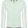 Mint Green and White Color-Block Zip-Up Track Jacket