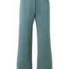 Dusty Teal Wide-Leg Sweatpants with Drawstring