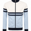 Color-Blocked White Light Blue Navy Full-Zip Track Jacket