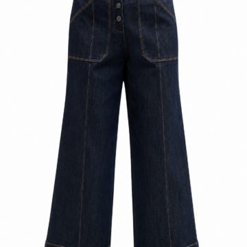 Dark Indigo High-Rise Wide-Leg Button-Fly Jeans